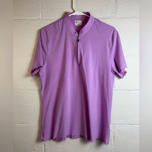 Greg Norman Woman’s Lilac Purple Arise Flutter Sleeve Lightweight Golf Shirt